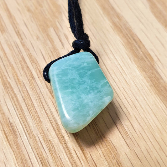 Amazonite Drilled Tumbled Pendant