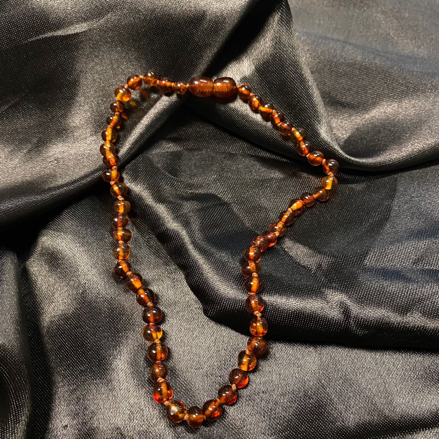 Amber Teething Necklace - Cognac