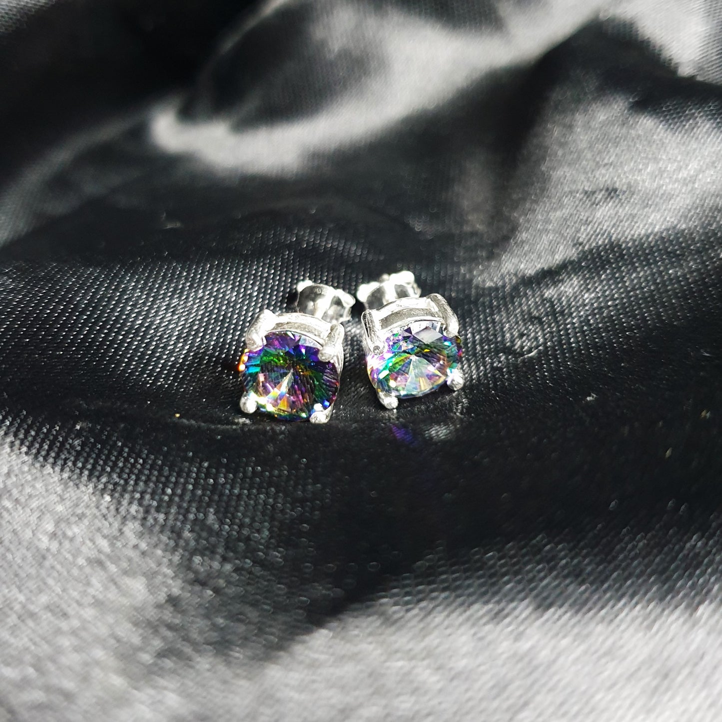 Mystic Topaz 8mm Studs |Silver