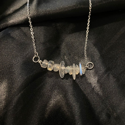 Labradorite Chip Necklace (Stainless Steel)