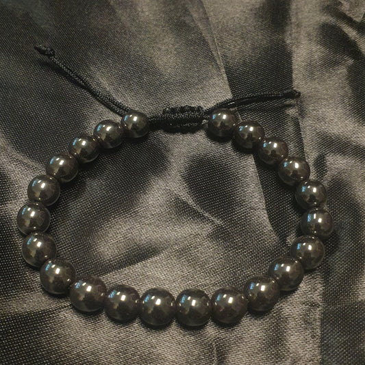 Black Agate Macrame Bracelet