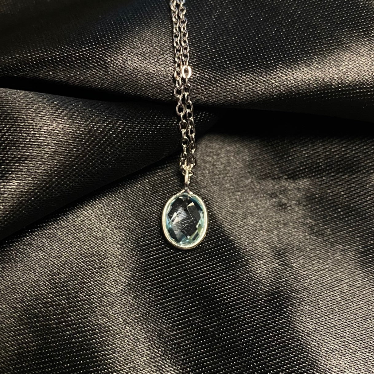 Blue Topaz Oval Pendant