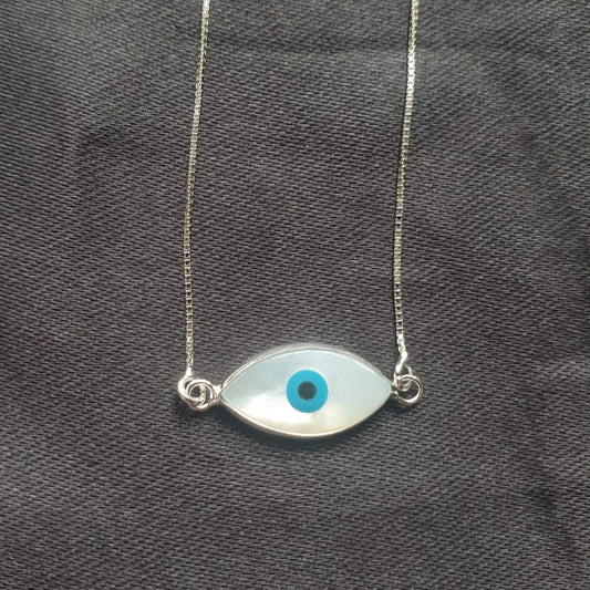 Evil Eye MOP Marquise Necklace