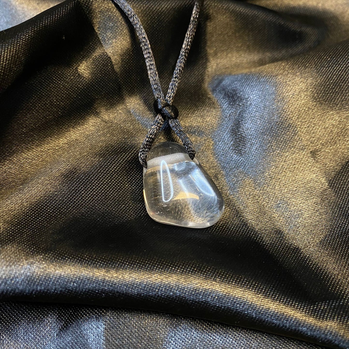 Clear Quartz Drilled Tumbled Pendant