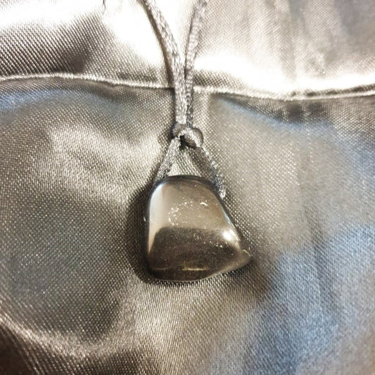 Black Tourmaline Drilled Tumbled Pendant