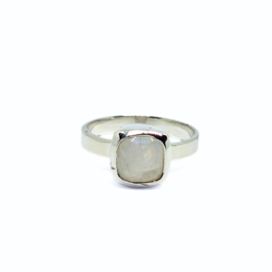 Moonstone Classic Square Ring |Silver
