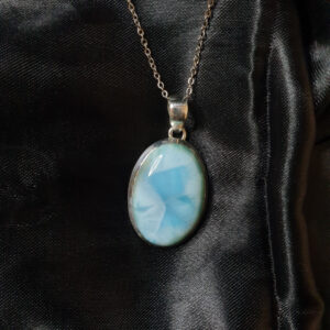 Larimar Oval Pendant |Silver