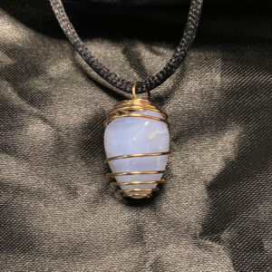 Blue Lace Agate Spiral Pendant
