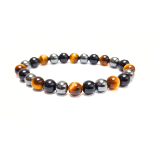 Triple Protection Bracelet (Tigers Eye, Hematite, Obsidian)