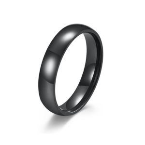 Black 4mm Stainless Steel Ring
