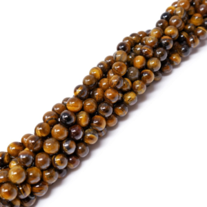 Tigers Eye B 8mm Round Loose Beads ±46pcs