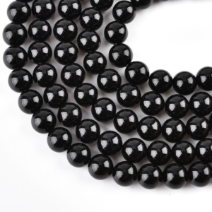 Black Onyx 8mm Round Loose Beads ±46pcs