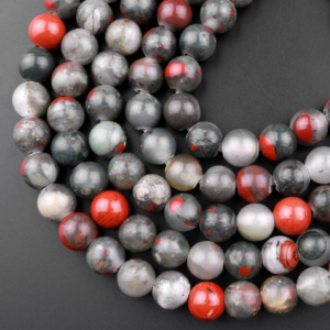 Bloodstone (Seftonite) 8mm Round Loose Beads ±46pcs