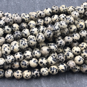 Dalmatian Jasper 8mm Round Loose Beads 46pcs