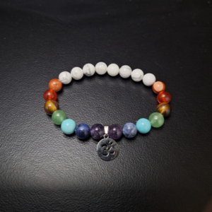 Chakra Bracelet 4 w/Aum (Howlite)