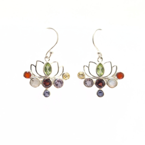 Chakra Lotus Earrings |Silver