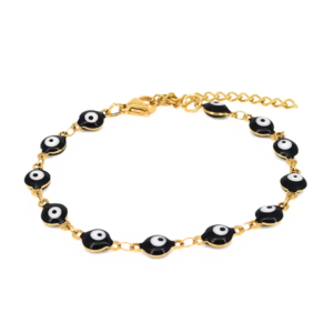 Black Evil Eye Gold Bracelet