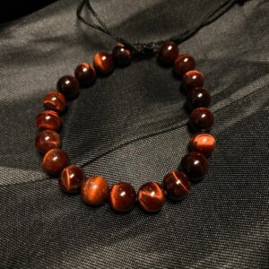Red Tigers Eye Macrame Bracelet