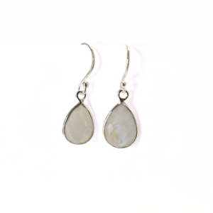Moonstone Pear Earrings (10x14)|Silver