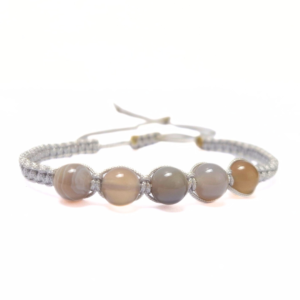 Agate 5 Bead Macrame Bracelet