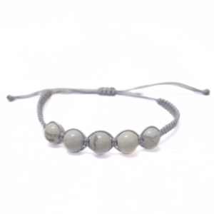 Howlite 5 Bead Macrame Bracelet