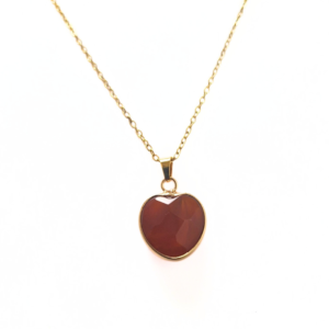 Carnelian Cushion Heart Pendant