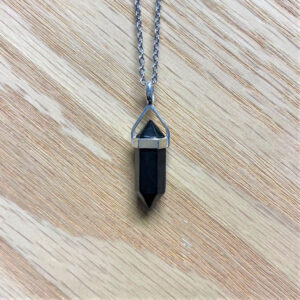 Shungite 22mm Pointed Pendant |Silver