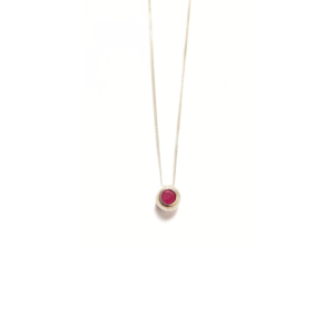 Pink Tourmaline Float Necklace |Silver
