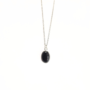 Onyx Oval Cab Pendant (10x14) |Silver